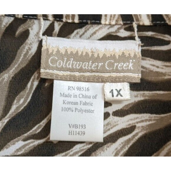 Women's COLDWATER CREEK Animal Print Long Sleeve Button-Up Blouse 1X - Picture 12 of 12